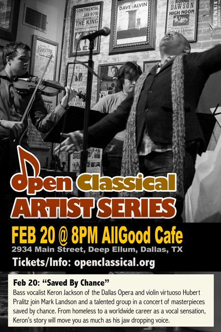 Open Classical Artist Series AllGood Cafe Feb 20 show poster