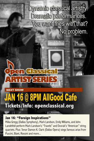 Open Classical Artist Series AllGood Cafe Jan16 show poster